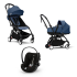 Carucior 3 in 1 pentru copii STOKKE YOYO³, cu landou, scoica auto si pachet de culoare - Air France, cu cadru Black - 1