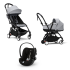 Carucior 3 in 1 pentru copii STOKKE YOYO³, cu landou, scoica auto si pachet de culoare - Stone, cu cadru Black - 1