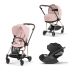 Carucior 3 in 1 pentru copii Cybex Mios 3.0, cu landou si scoica Cloud T Plus - Peach Pink cu cadru Rosegold - 1