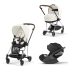 Carucior 3 in 1 pentru copii Cybex Mios 3.0, cu landou si scoica Cloud T Plus - Off White cu cadru Chrome Brown - 1