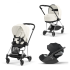 Carucior 3 in 1 pentru copii Cybex Mios 3.0, cu landou si scoica Cloud T Plus - Off White cu cadru Chrome Black - 1