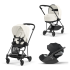 Carucior 3 in 1 pentru copii Cybex Mios 3.0, cu landou si scoica Cloud T Plus - Off White cu cadru Matt Black - 1
