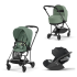 Carucior 3 in 1 pentru copii Cybex Mios 3.0, cu landou si scoica Cloud T Plus - Leaf Green cu cadru Matt Black - 1
