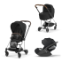 Carucior 3 in 1 pentru copii Cybex Mios 3.0, cu landou si scoica Cloud T Plus - Sepia Black cu cadru Chrome Brown - 1