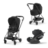 Carucior 3 in 1 pentru copii Cybex Mios 3.0, cu landou si scoica Cloud T Plus - Sepia Black cu cadru Matt Black - 1