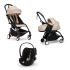 Carucior 3 in 1 pentru copii STOKKE YOYO³, cu pachet nou nascut, scoica auto si pachet de culoare - Bonpoint, cu cadru Black - 1