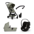 Carucior 3 in 1 pentru copii Joolz Aer+, cu bara, suport de pahar si scoica auto Cloud G Plus, Sage Green - 1
