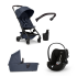 Carucior 3 in 1 pentru copii Joolz Aer+, cu bara, suport de pahar si scoica auto Cloud G Plus, Navy Blue - 1