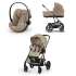 Carucior 3 in 1 Balios S Lux pentru copii, cu landou si scoica auto Cloud G Plus - Almond Beige cu cadru Taupe - 1