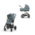 Carucior 2 in 1 Balios S Lux pentru copii, cu landou - Stormy Blue cu cadru Taupe - 1
