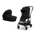 Carucior 2 in 1 Cybex Melio Carbon pentru copii, modern, cu landou, Magic Black - 1