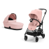 Carucior 2 in 1 Cybex Melio Carbon pentru copii, modern, cu landou, Candy Pink - 1
