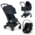 Carucior 3 in 1 pentru copii Joolz Aer 2, cu landou si scoica auto Cloud G Plus, Dark navy blue - 1