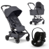 Carucior 3 in 1 pentru copii Joolz Aer 2, cu landou si scoica auto Cloud G Plus, Stone grey - 1