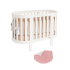 Patut pentru copii oval Italbaby, colectia Evoc, din lemn masiv de fag, evolutiv, Rose cu cadru Latte - 1