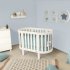 Овално кошара Italbaby, колекция Evoc, изработена от масивна букова дървесина, еволюционна, цвят Аква с рамка Latte - 2