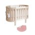 Patut pentru copii oval Italbaby, colectia Evoc, din lemn masiv de fag, evolutiv, Rose cu cadru Choco - 1