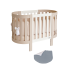 Patut pentru copii oval Italbaby, colectia Evoc, din lemn masiv de fag, evolutiv, Grey cu cadru Choco - 1