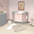 Patut pentru copii oval Italbaby, colectia Evoc, din lemn masiv de fag, evolutiv, Rose cu cadru Grigio - 2