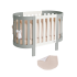 Patut pentru copii oval Italbaby, colectia Evoc, din lemn masiv de fag, evolutiv, Sabbia cu cadru Grigio - 1