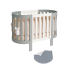 Patut pentru copii oval Italbaby, colectia Evoc, din lemn masiv de fag, evolutiv, Grey cu cadru Grigio - 1