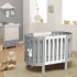 Patut pentru copii oval Italbaby, colectia Evoc, din lemn masiv de fag, evolutiv, Grey cu cadru Grigio - 2