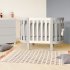 Patut pentru copii oval Italbaby, colectia Evoc, din lemn masiv de fag, evolutiv, Grey cu cadru Grigio - 3