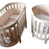 Patut pentru copii oval Italbaby, colectia Evoc, din lemn masiv de fag, evolutiv - 2