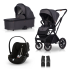 Cavoe Axo Shine 3-в-1 количка с кош за носене и столче за кола Cybex Cloud G i-Size Plus, цвят French Grey - 3