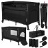 Patut pliant pentru copii Lionelo Ellen 3 in 1, multifunctional, cu laterala culisanta, Black Carbon - 2