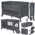 Patut pliant pentru copii Lionelo Ellen 3 in 1, multifunctional, cu laterala culisanta, Grey Concrete - 2