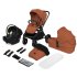 Carucior sport pentru copii Lionelo Mika 3 in 1 PLUS, cu accesorii, landou si scoica incluse, Brown Rust - 1