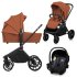 Carucior sport pentru copii Lionelo Mika 3 in 1 PLUS, cu accesorii, landou si scoica incluse, Brown Rust - 2