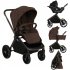 Carucior sport pentru copii Lionelo Mika 3 in 1 PLUS, cu accesorii, landou si scoica incluse, Mocha Mousse - 2