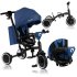 Tricicleta pentru copii Lionelo Tris Plus, multifunctionala, 2 in 1, rotire 360°, Blue Denim - 11