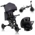 Tricicleta pentru copii Lionelo Tris Plus, multifunctionala, 2 in 1, rotire 360°, Grey Stone - 9
