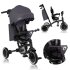 Tricicleta pentru copii Lionelo Tris Plus, multifunctionala, 2 in 1, rotire 360°, Grey Stone - 10