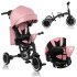 Tricicleta pentru copii Lionelo Tris Plus, multifunctionala, 2 in 1, rotire 360°, Pink Rose - 4