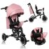 Tricicleta pentru copii Lionelo Tris Plus, multifunctionala, 2 in 1, rotire 360°, Pink Rose - 5