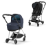 Carucior 2 in 1 pentru copii Cybex Mios 3.0, premium, inovator - Nautical Blue cu cadru Chrome Black - 1