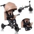 Tricicleta pentru copii Lionelo Tris Plus, multifunctionala, 2 in 1, rotire 360°, Beige Sand - 8