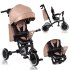 Tricicleta pentru copii Lionelo Tris Plus, multifunctionala, 2 in 1, rotire 360°, Beige Sand - 9
