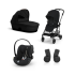 Carucior 3 in 1 Cybex Melio Carbon, pentru copii, editie 2024, cu landou si scoica Cloud G Plus, Magic Black - 1