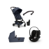 Carucior 3 in 1 pentru copii Joolz Aer+, cu bara, suport de pahar si scoica auto Cloud G Plus, Navy Blue - 1