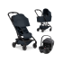 Carucior 3 in 1 Joolz Aer 2, cu landou si scoica auto Baby Safe PRO Style, Dark navy blue - 1