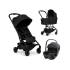Carucior 3 in 1 Joolz Aer 2, cu landou si scoica auto Baby Safe PRO Style, Space black - 1