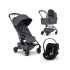 Carucior 3 in 1 pentru copii Joolz Aer 2, cu landou si scoica auto Cloud G Plus, Stone grey - 1