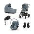 Cybex Balios S Lux Καρότσι 4 σε 1 με Πορτ-μπεμπέ, Κάθισμα Αυτοκινήτου Cloud G Plus & Βάση G - Stormy Blue / Taupe Frame - 1