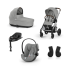Детска количка Balios S Lux 4 в 1, с кош за носене, столче за кола Cloud G Plus и база G, цвят Stone Grey със сребриста рамка - 1