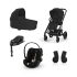 Carucior 4 in 1 Balios S Lux pentru copii, cu landou, scoica auto Cloud G Plus si baza G, Moon Black cu cadru Black - 1